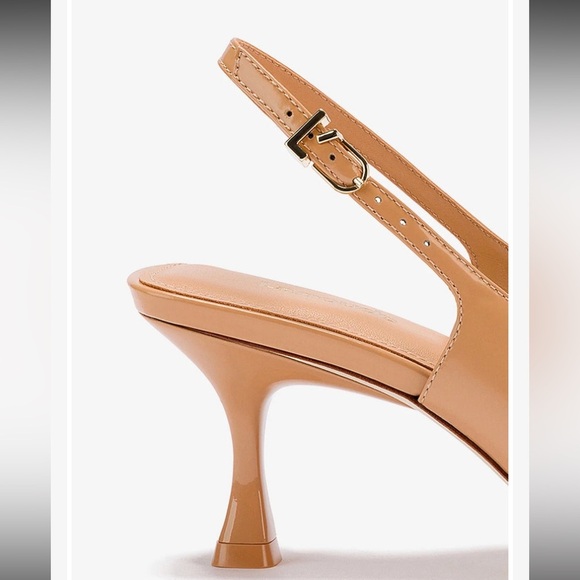 NWOT Larroude Ines Pump In Tan Patent Leather Size 8 New - Picture 13 of 14